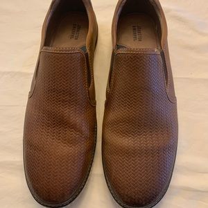 NEW Johnston & Murphy Mens Leather Slip-On’s, Color: Brown, Size 13M